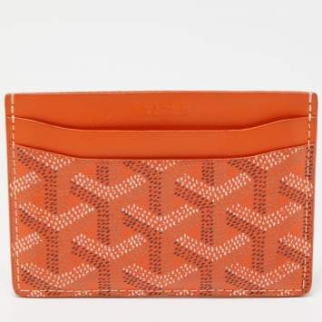 Goyard Orange Goyardine Coated Canvas and Leather Saint Sulpice Card Holder