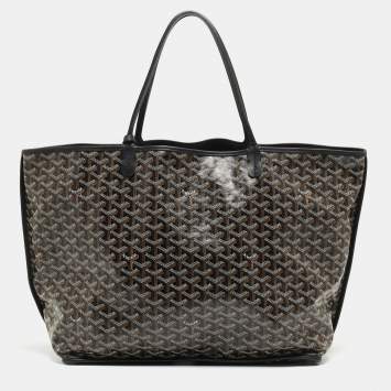 Goyard Black Goyardine Coated Canvas Reversible Anjou GM Tote