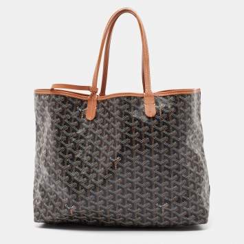 Pre Owned Goyard Brown Goyardine Coated Canvas and Leather Saint Louis PM Tote