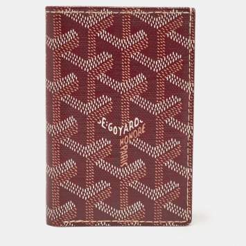 Pre Owned Goyard Burgundy Goyardine Coated Canvas Saint Pierre Bifold Card Holder 