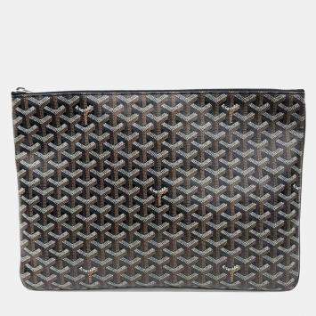 Goyard Black Goyardine Canvas Senat MGM Pouch