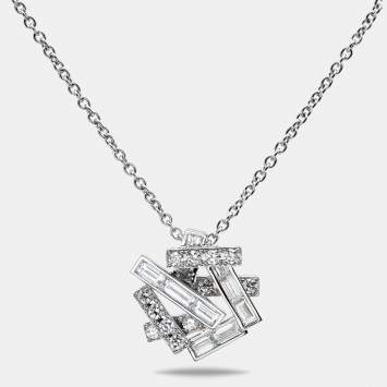 Pre Owned Graff  Threads Diamonds 18k White Gold Pendant Necklace
