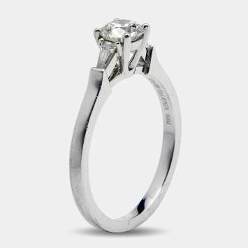 Pre Owned Graff Promise Diamond Platinum Engagement Ring Size 52