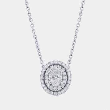 مملوكة مسبقًا Graff Oval Cut Twin Constellation Diamond 18K White Gold Necklace