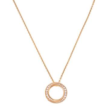 Pre Owned Graff Diamond Spiral Pavé 18K Rose Gold Pendant Necklace