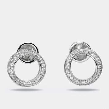 Pre Owned Graff Spiral Diamonds 18k White Gold Earrings