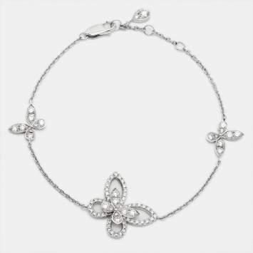 Pre Owned Graff Butterfly Silhouette Diamonds 18k White Gold Bracelet