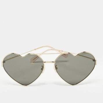 Pre Owned Gucci Black/Gold GG1283S Heart Aviator Sunglasses