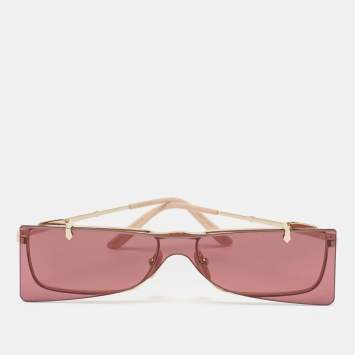 Pre Owned Gucci Pink GG0363S Flip Up Rectangular Sunglasses