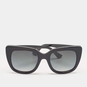 Pre Owned Gucci Black Gradient GG0163S Interlocking G Cat Eye Sunglasses