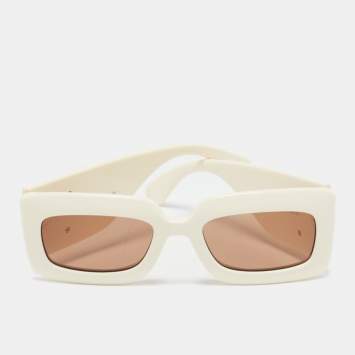 Pre Owned Gucci Ivory GG0811S GG Rectangle Sunglasses