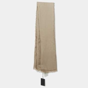 مملوكة مسبقًا Gucci Beige GG Jacquard Wool Blend Square Scarf 