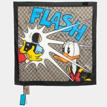Pre Owned Gucci Multicolor Disney GG Cotton Square Scarf