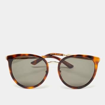 Pre Owned Gucci Brown/Gold GG007SK Frame Sunglasses