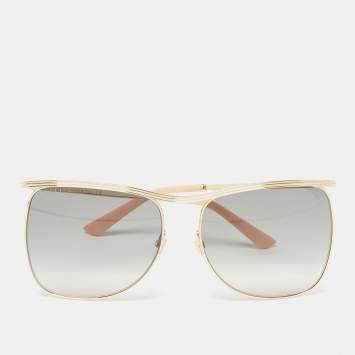 Pre Owned Gucci Black/Gold Gradient GG0820S Square Sunglasses