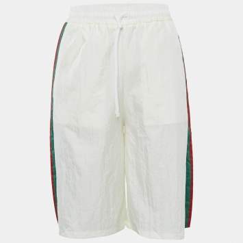 Gucci White Nylon Web Drawstring Waist Shorts S