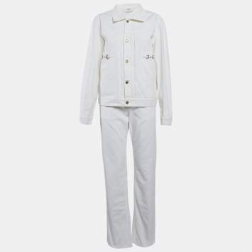 Gucci White Denim Jacket and Jeans Set L Waist 34"