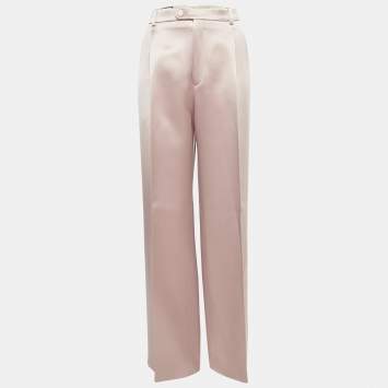 Gucci Pink Satin Straight Leg Trousers L
