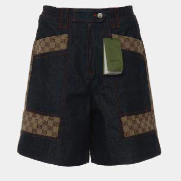 Pre Owned Gucci GG Supreme Denim Shorts