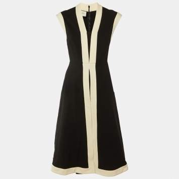مملوكة مسبقًا Gucci Black Jersey Knit Contrast Detail Sleeveless Midi Dress S