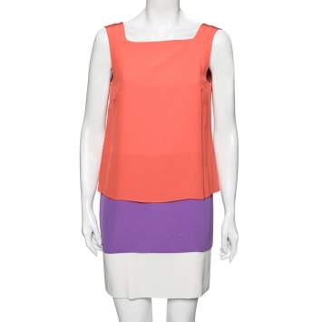 Pre Owned Gucci Multicolor Printed Silk Tiered Shift Dress M