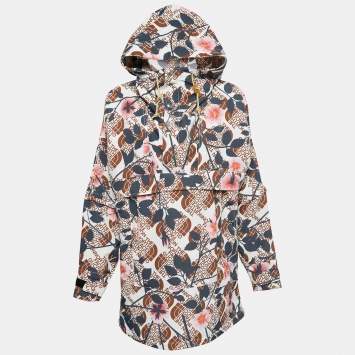 Pre Owned Gucci X North Face Multicolor Floral Print Synthetic Hooded Jacket XXS