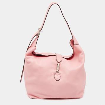 Pre Owned Gucci Pink Leather Medium Jackie 1961 Shoulder Bag