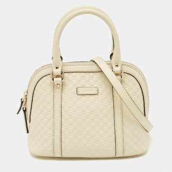 Gucci Ivory Microguccissima Leather Mini Dome Bag