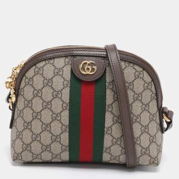 Gucci Brown/Beige GG Supreme Canvas Small Ophidia Shoulder Bag