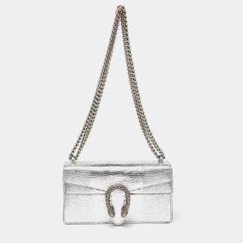 Pre Owned Gucci Metallic Lizard Small Rectangular Dionysus Shoulder Bag