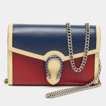 Pre Owned Gucci Tri Color Leather Mini Dionysus Shoulder Bag    