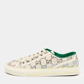 Pre Owned Gucci Multicolor Crystal GG Canvas Tennis 1977 Sneakers Size 38.5