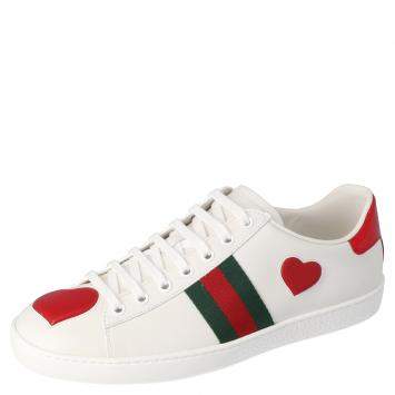مملوكة مسبقًا Gucci Ace Embroidered Heart Sneaker Size 41