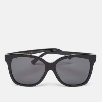 Pre Owned Gucci Black GG0459SA Web Square Sunglasses