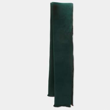 Pre Owned Gucci Brown/Green GG Simple Ripon Wool Scarf