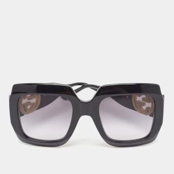 Pre Owned Gucci Black Gradient GG1022S Interlocking G Oversized Sunglasses