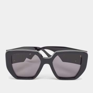 Pre Owned Gucci Black GG0956S Double G Rectangle Sunglasses