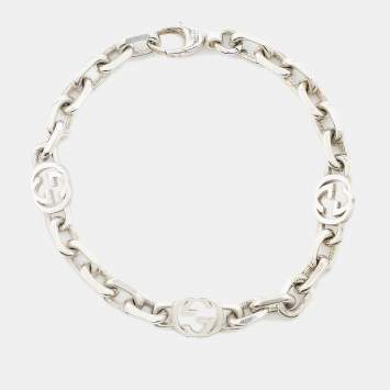 Pre Owned Gucci GG Sterling Silver Bracelet