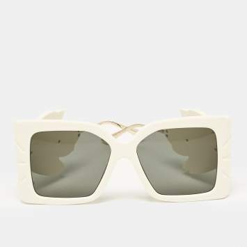 Gucci Cream Black Oversized Leaf GG0535S Sunglasses