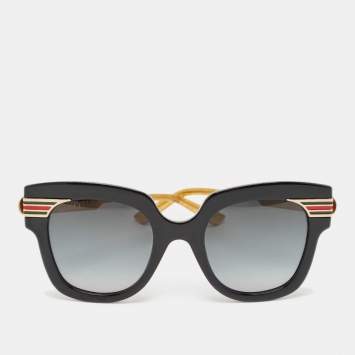 Pre Owned Gucci Black Gradient GG0281S Square Sunglasses
