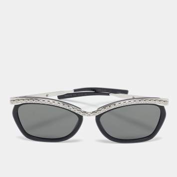 Gucci Black/Silver GG0617S GG Crystals Cat Eye Sunglasses