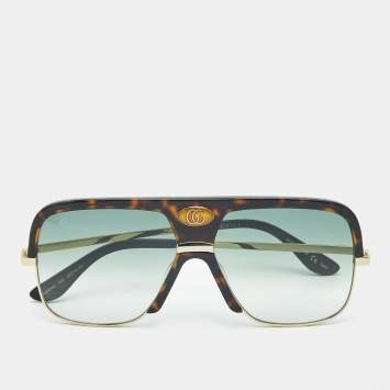 Gucci Tortoise Brown Gradient GG0478S Double G Square Sunglasses