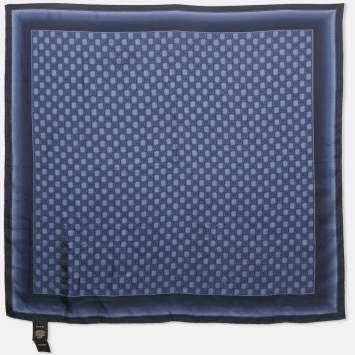 Gucci Blue GG Print Silk Scarf