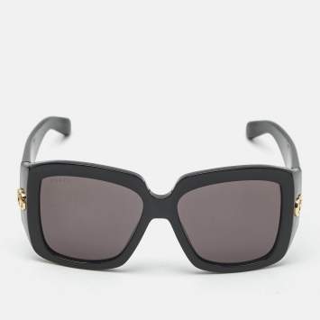 Pre Owned Gucci Black GG1402S Oversized Sunglasses
