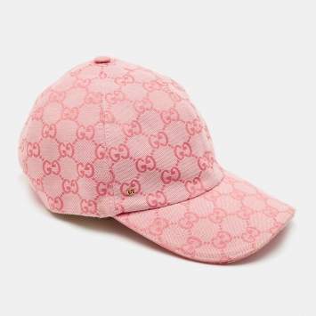 Pre Owned Gucci Pink GG Monogram Canvas Baseball Cap M Size 58