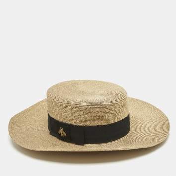 Pre Owned Gucci Gold Lamé Papier Hat L