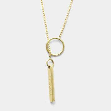 Pre Owned Gucci Lariat Yellow Gold 18K No Stone Necklace Gold