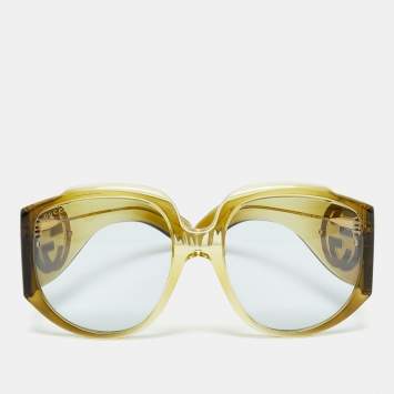 Pre Owned Gucci Green GG0151S Interlocking G Oversized Sunglasses