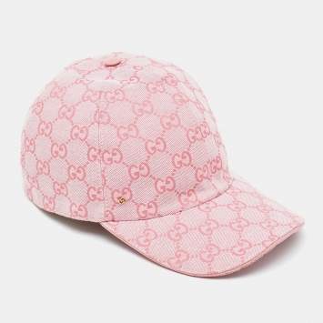 مملوكة مسبقًا Gucci Pink GG Jacquard Canvas Baseball Cap L/59 cm