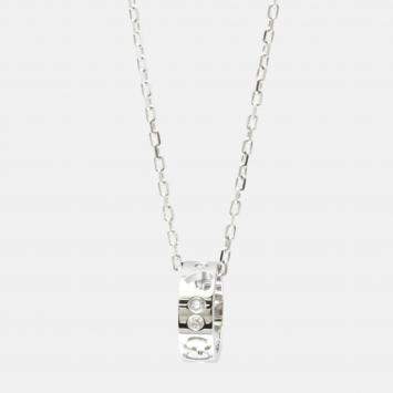مملوكة مسبقًا Gucci Icon Amor Diamond White Gold 18K Diamond Pendant Necklace Silver